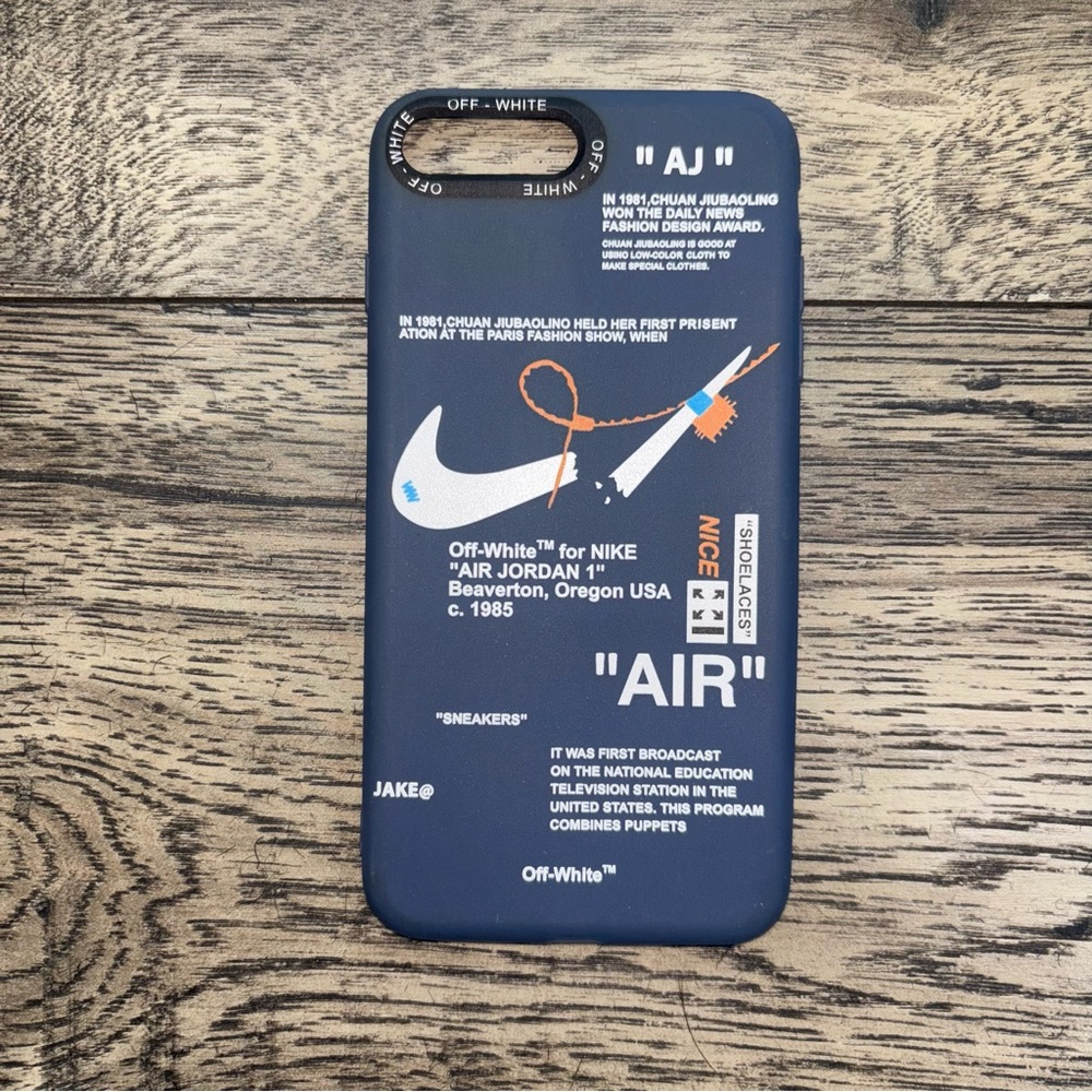 Off-White Blue Phone Case for iPhone 8 Plus